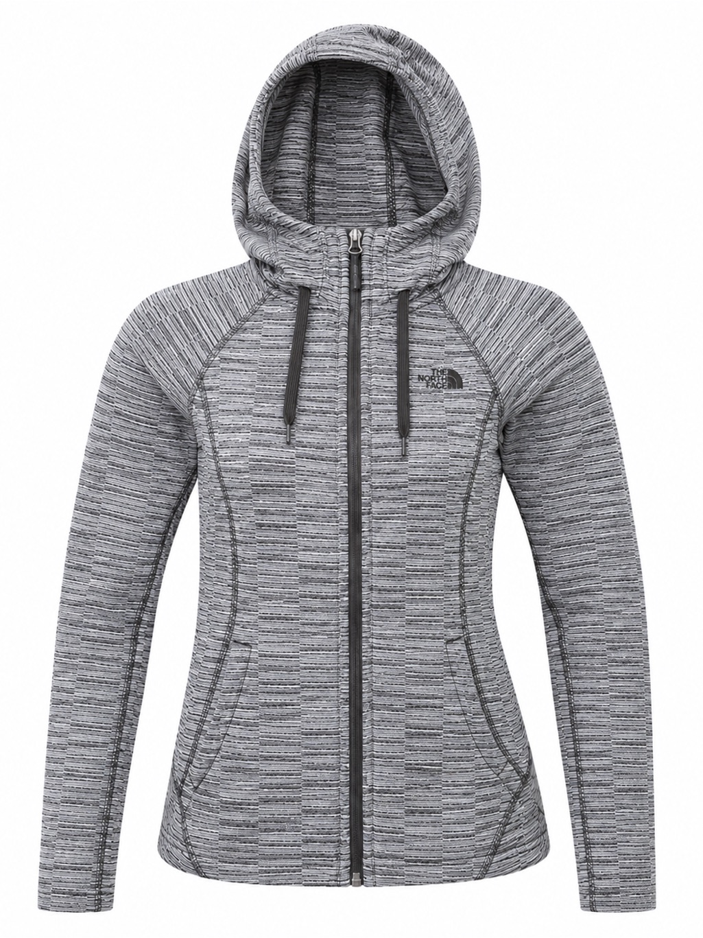 The North Face Grey Space Dye Full Zip Hooded Fleece Jacket Women’s Small